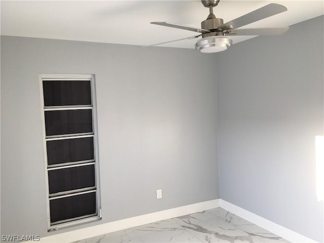 unfurnished room with ceiling fan