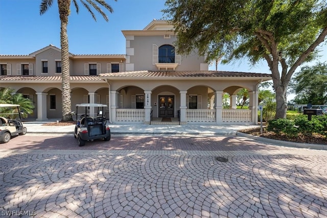 view of front facade featuring covered porch