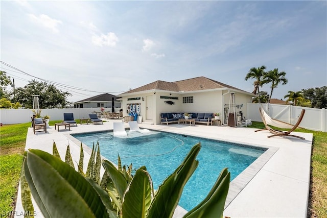 view of swimming pool featuring outdoor lounge area and a patio area