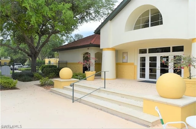 exterior space with french doors