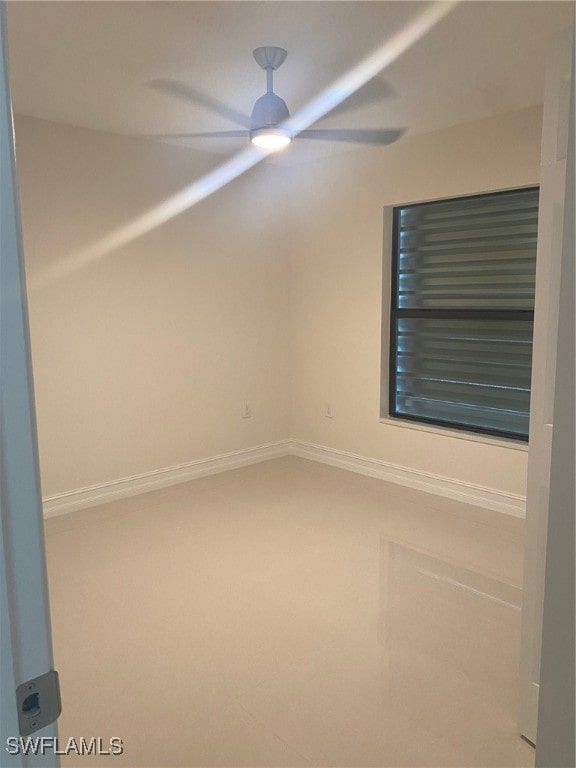 spare room featuring ceiling fan