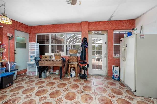 view of tiled dining space