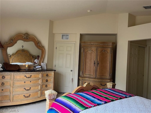 2480 Lake Ave, Naples, FL 34112 - carpeted bedroom featuring vaulted ceiling