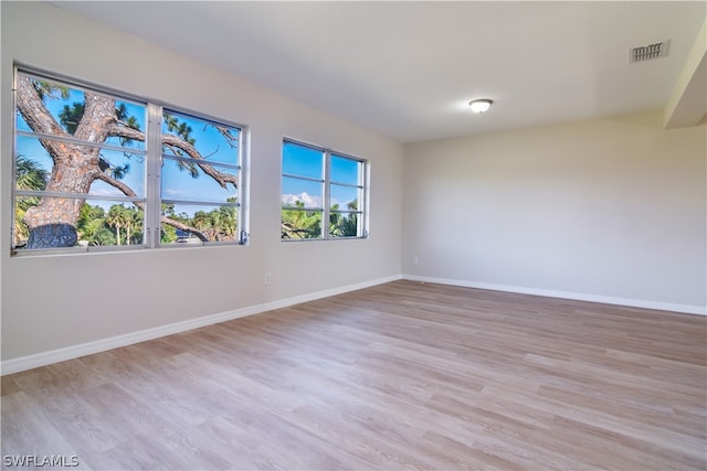 empty room featuring light wood-type flooring