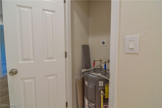 interior space featuring electric water heater