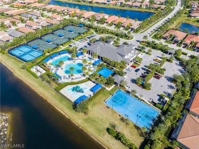 11643 Meadowrun Cir, Fort Myers, FL 33913 - aerial perspective of suburban area featuring a nearby body of water and a pool area