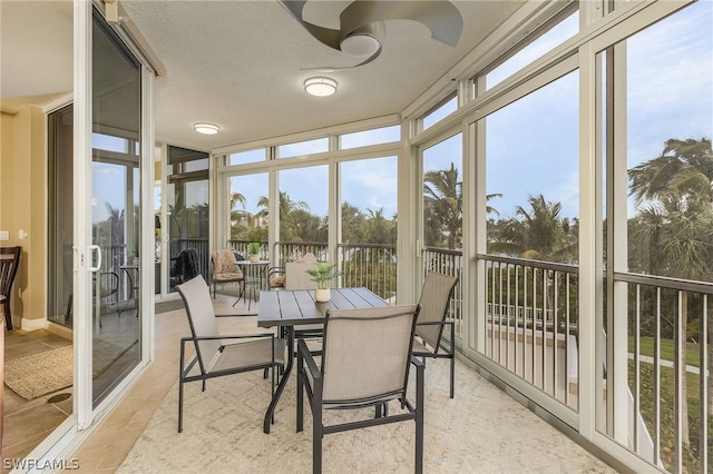 sunroom with plenty of natural light