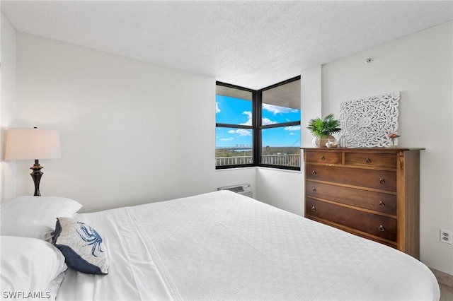 bedroom featuring a textured ceiling