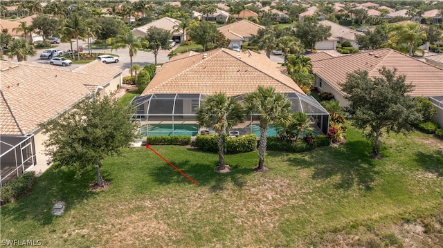 drone / aerial view featuring a residential view