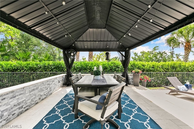 view of patio / terrace with a gazebo