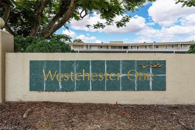 view of community sign