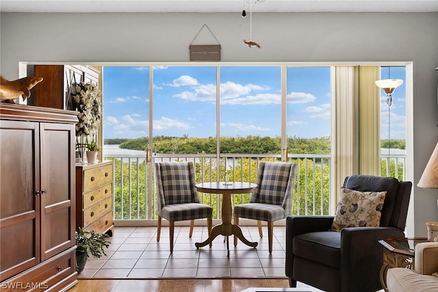 dining room with a wealth of natural light and light hardwood / wood-style flooring