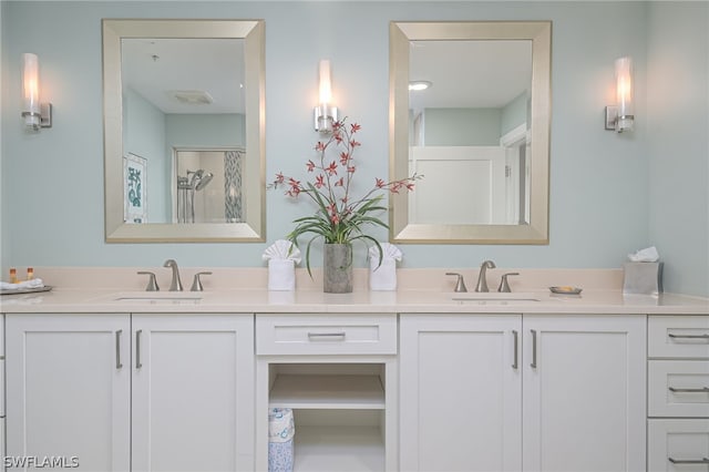 bathroom with double sink vanity