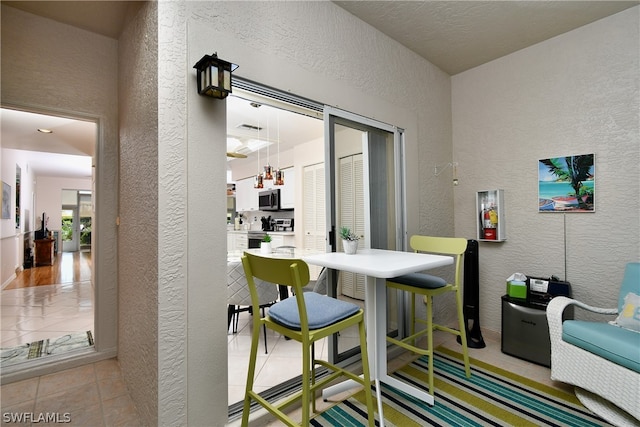 view of tiled dining room