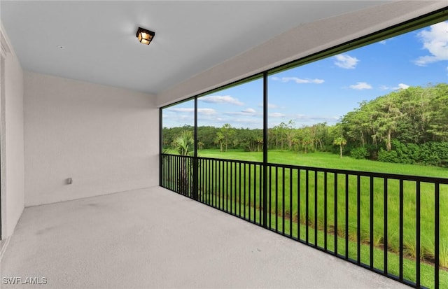 view of unfurnished sunroom