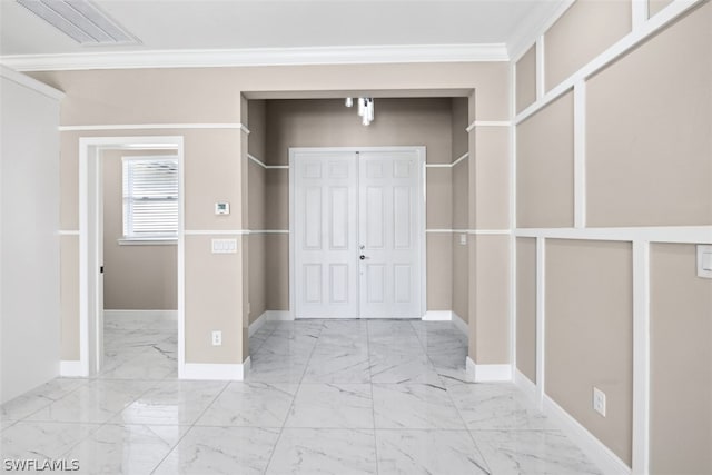 corridor with ornamental molding