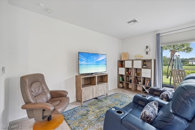 view of tiled living room