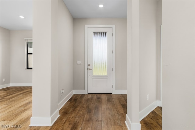 entryway featuring hardwood / wood-style floors