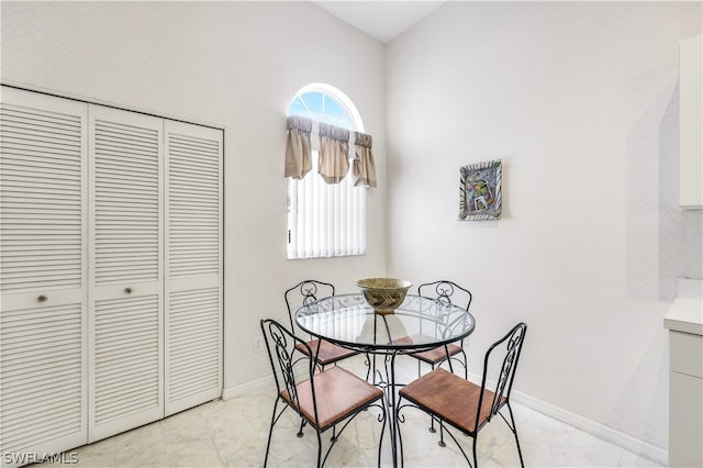 view of tiled dining area