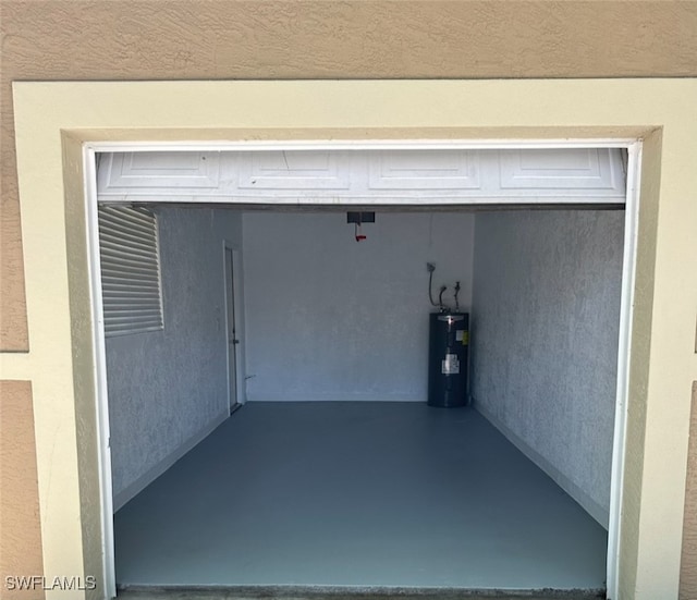 garage with water heater