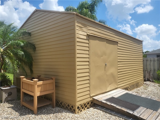 view of outdoor structure featuring central AC unit