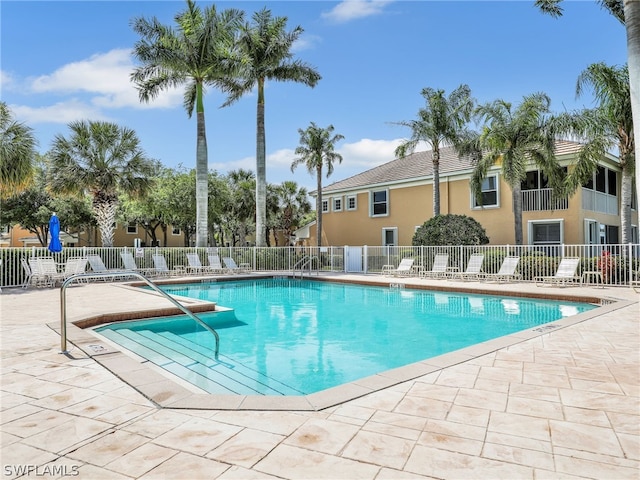 view of pool with a patio