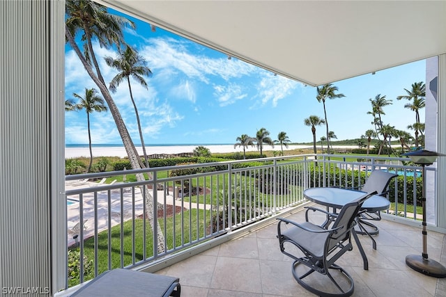 balcony with a water view