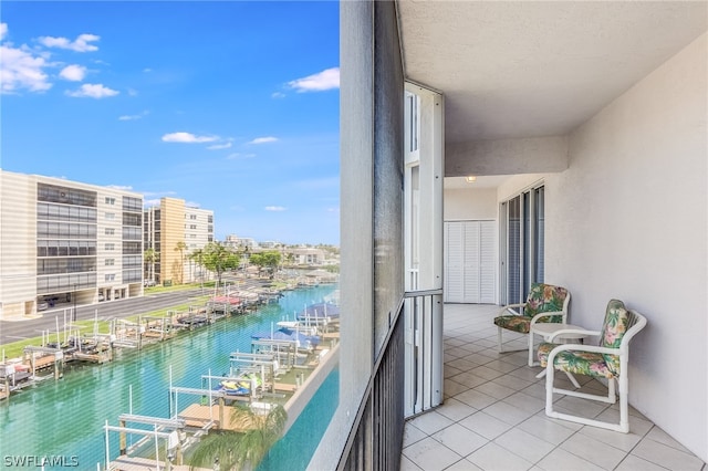 balcony with a water view