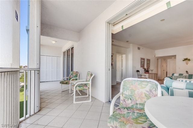 view of tiled living room