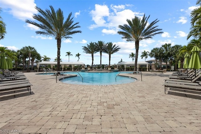 pool featuring a patio