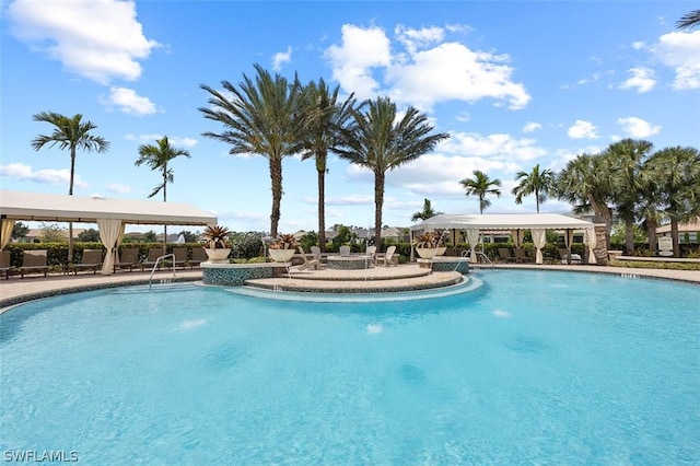 pool with a patio area