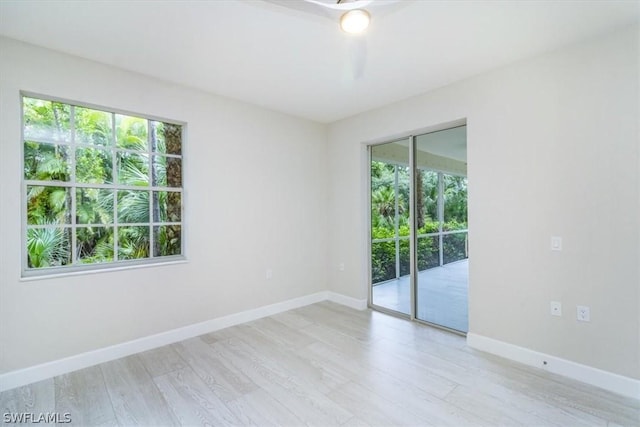 empty room featuring light hardwood / wood-style flooring