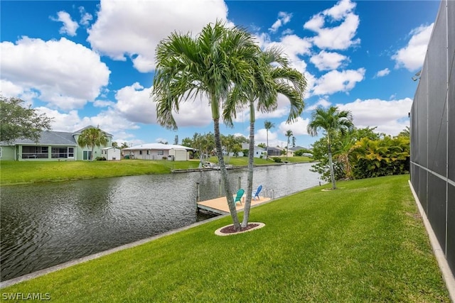 water view with a dock