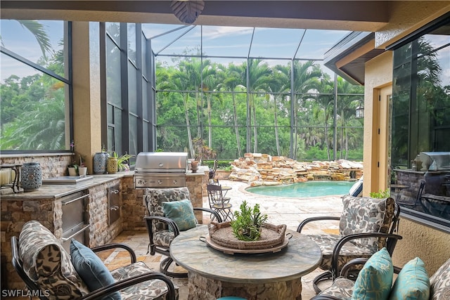 view of sunroom