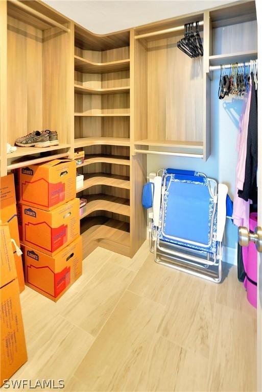 view of walk in closet
