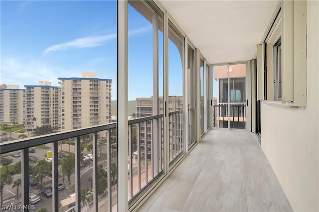 balcony featuring a city view