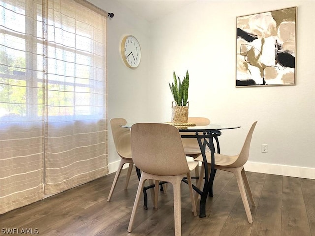 dining room featuring dark hardwood / wood-style flooring