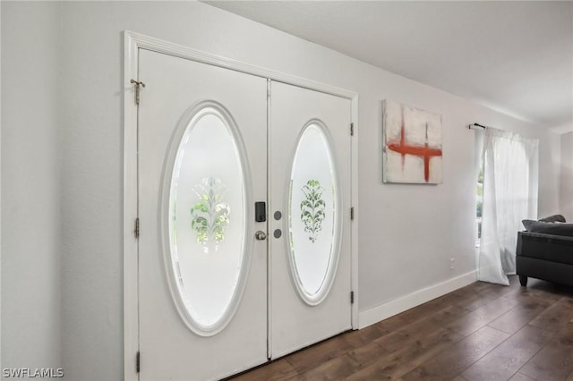 entryway featuring dark hardwood / wood-style floors