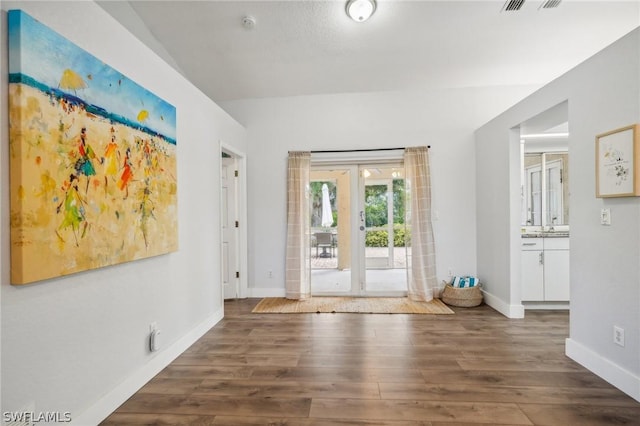 interior space featuring dark hardwood / wood-style floors