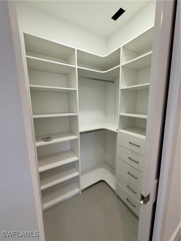 view of walk in closet