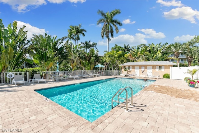 view of pool with a patio