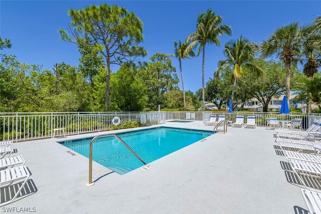 view of pool with a patio area