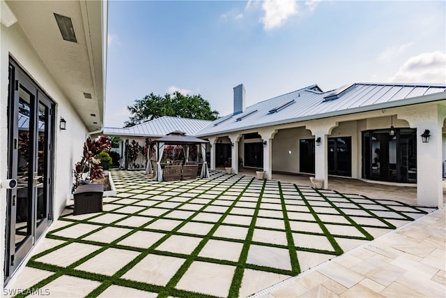 exterior space with a gazebo