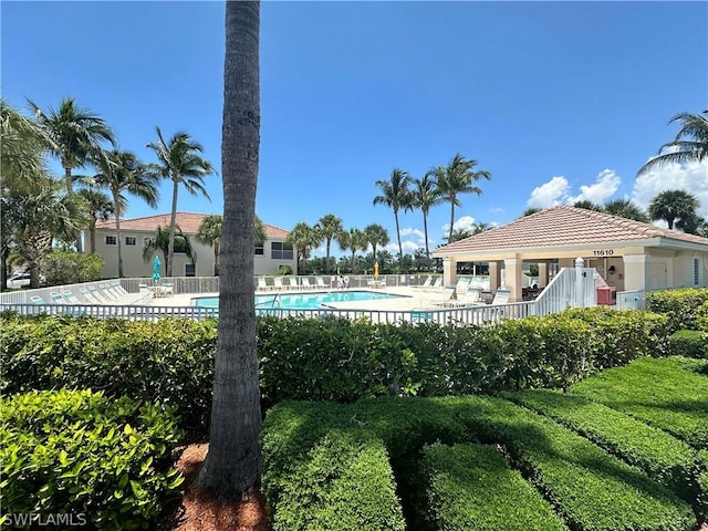 view of pool featuring a patio area