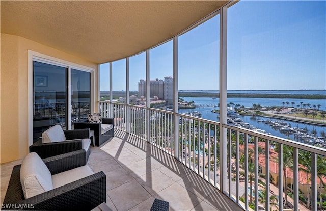 balcony with a water view