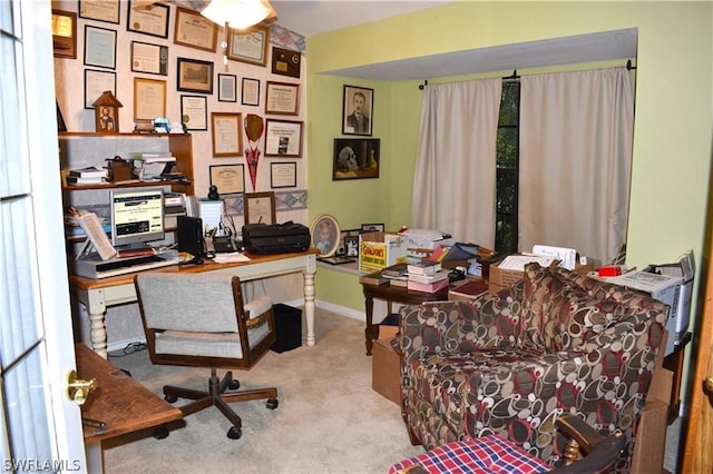 view of carpeted office