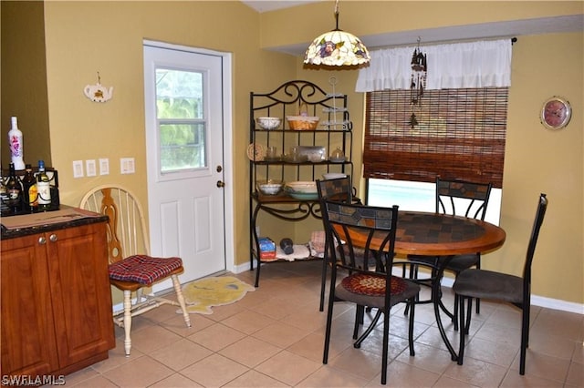 view of tiled dining room