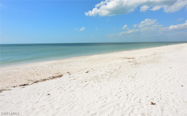 property view of water featuring a view of the beach