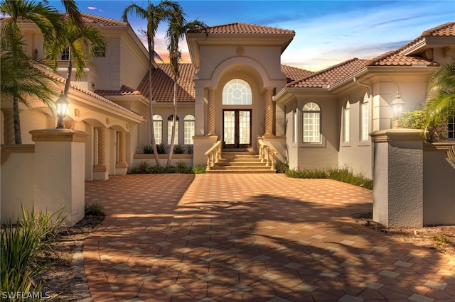 view of front of house featuring french doors