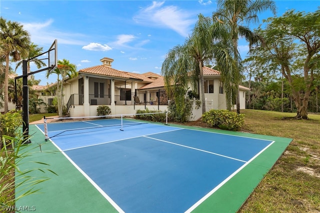 15401 Old Wedgewood Ct, Fort Myers, FL 33908 - exterior space with a yard and tennis court